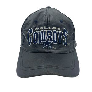 Vintage Dallas Cowboys Leather Cap Hat 1996 NFL Drew Pearson Strapback